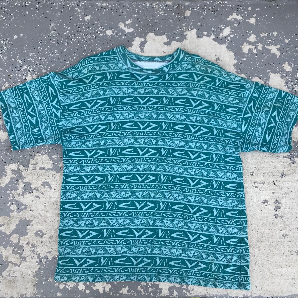 80s Abstract Print Vintage Shirt